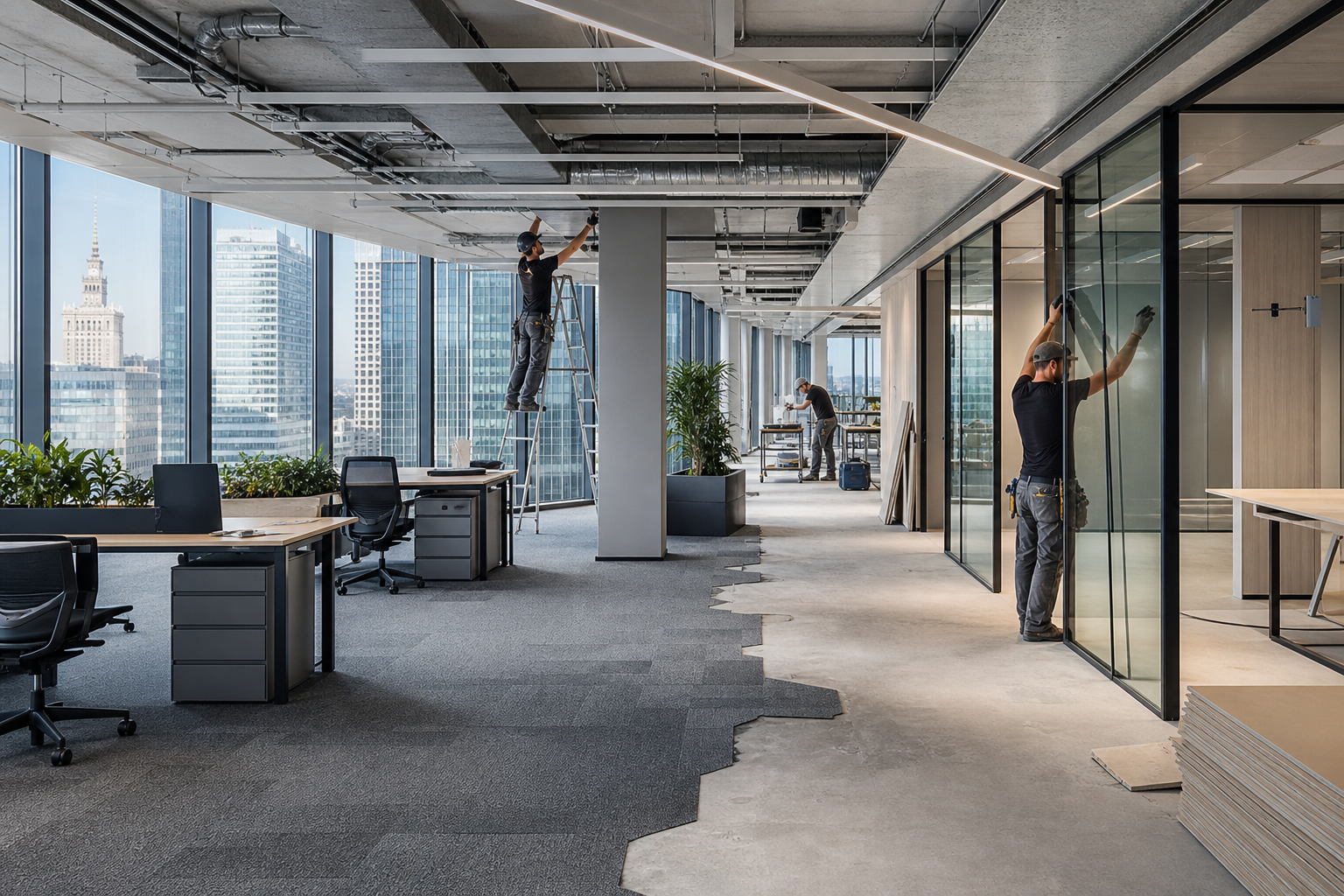 Office and commercial renovation services in Warsaw by TAVEXO