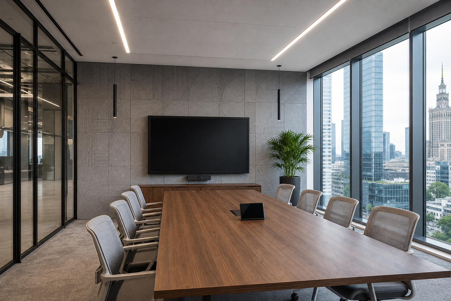 Renovated conference room in Warsaw corporate office